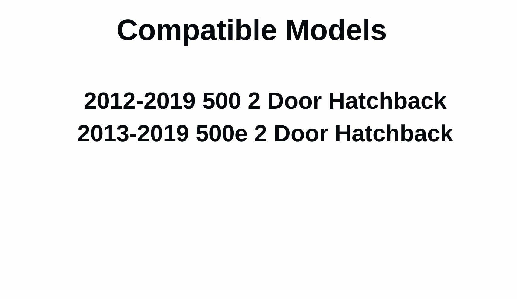Heated Back Window Back Glass Compatible with Fiat 500 500e 2 Door Hatchback 2012-2019 Models