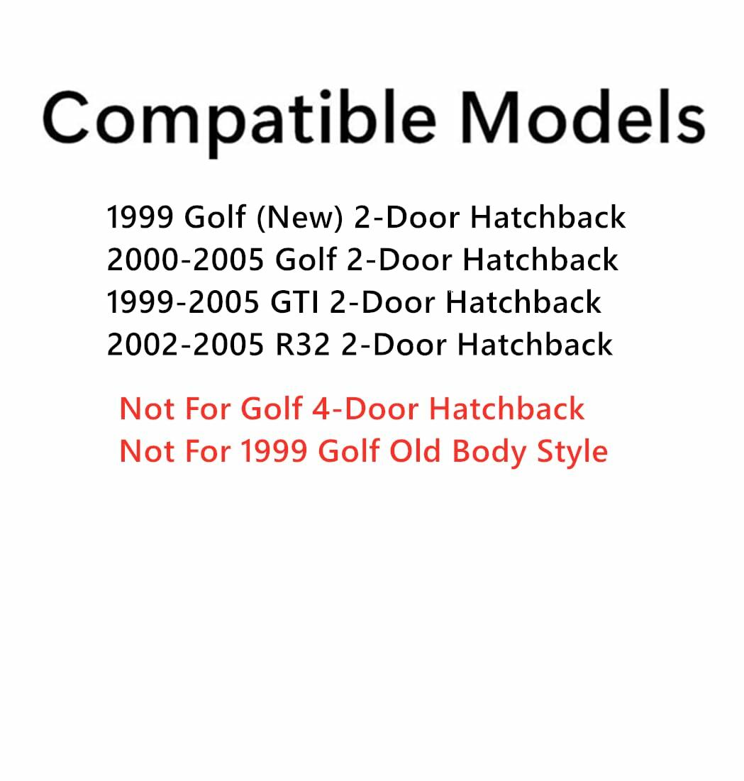 Passenger Right Side Door Window Door Glass Compatible with Volkswagen GTI 1999-2005 / New Golf 1999 / Golf 2000-2005 / R32 2004-2005 2-Door Hatchback Models