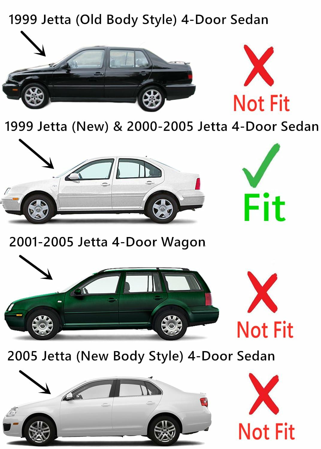 Driver Left Side Rear Door Window Door Glass Compatible with Volkswagen Jetta 2000-2005 / Jetta New 1999 4 Door Sedan Models (Not For Wgaon Or 2005 New Jetta)