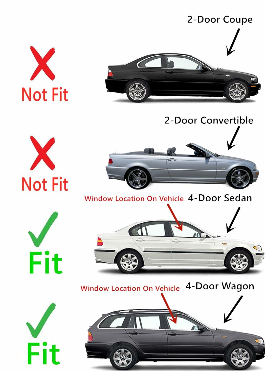 Passenger Right Side Front Door Window Door Glass Compatible with BMW 323i 328i 1999-2000 4 Door Models/ 325i 325xi 330i 330xi 2001-2005 4 Door Models