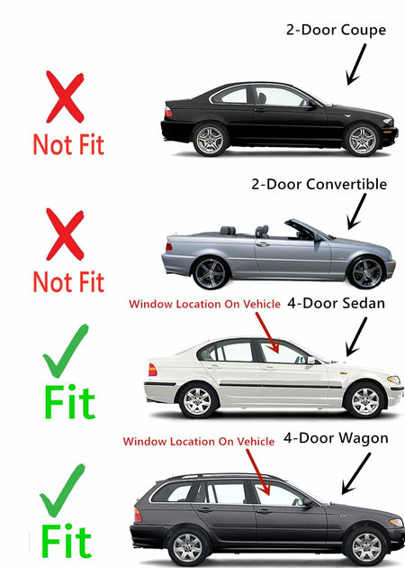 Passenger Right Side Front Door Window Door Glass Compatible with BMW 323i 328i 1999-2000 4 Door Models/ 325i 325xi 330i 330xi 2001-2005 4 Door Models