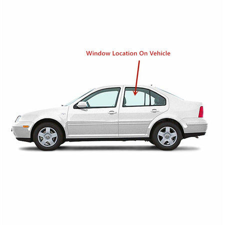 Driver Left Side Rear Door Window Door Glass Compatible with Volkswagen Jetta 2000-2005 / Jetta New 1999 4 Door Sedan Models (Not For Wgaon Or 2005 New Jetta)