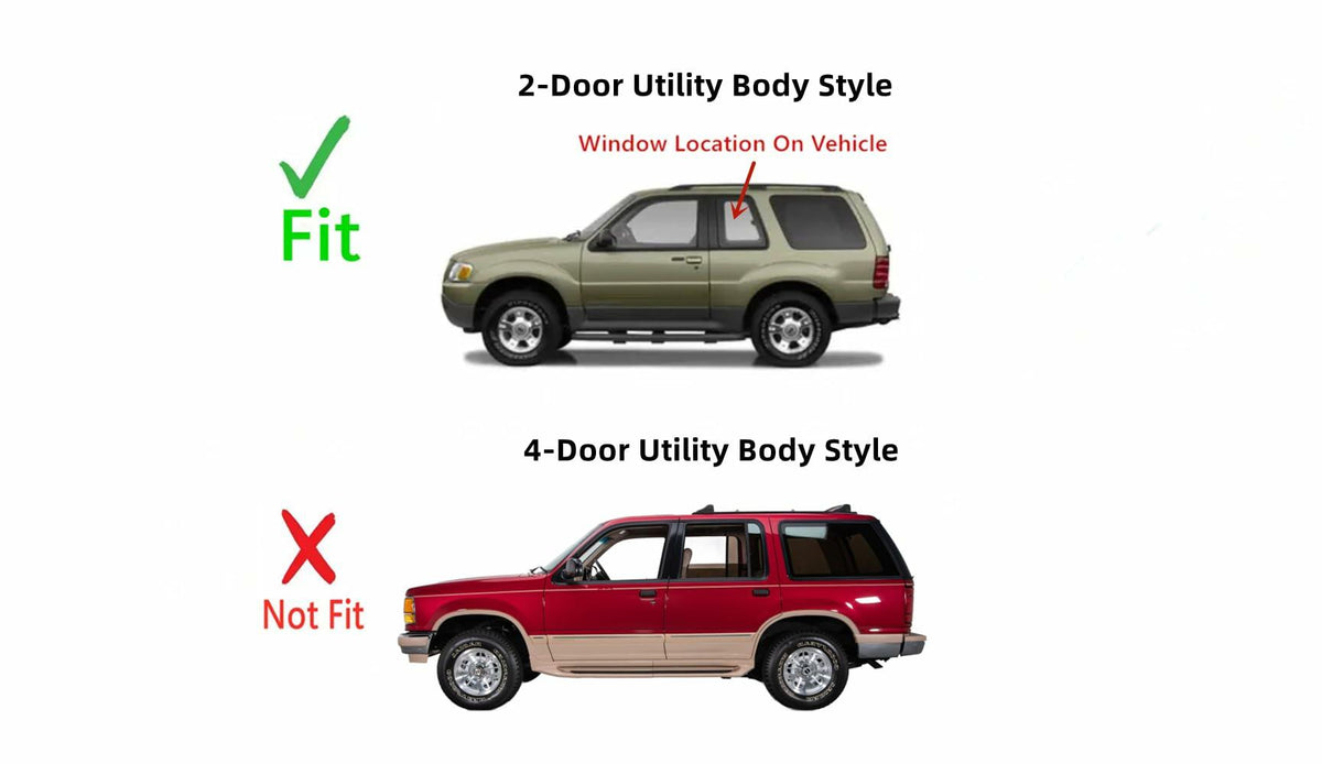 Driver Left Side Door Window Door Glass Compatible with Ford Explorer 1991-1997 / Mazda Navajo 1991-1994 2 Door Models