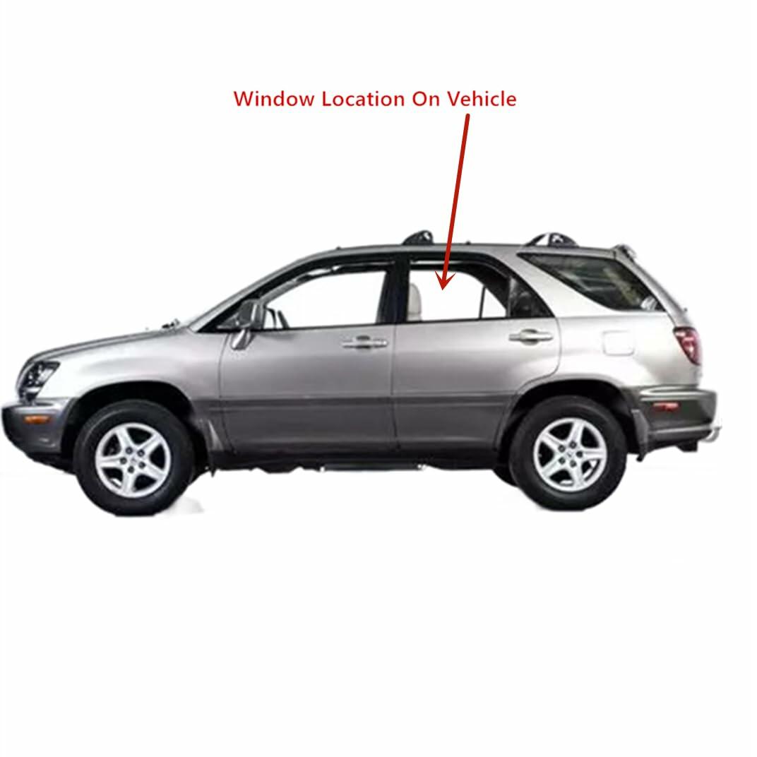 Driver Left Side Rear Door Window Door Glass Compatible with Lexus RX300 1999-2003 Models