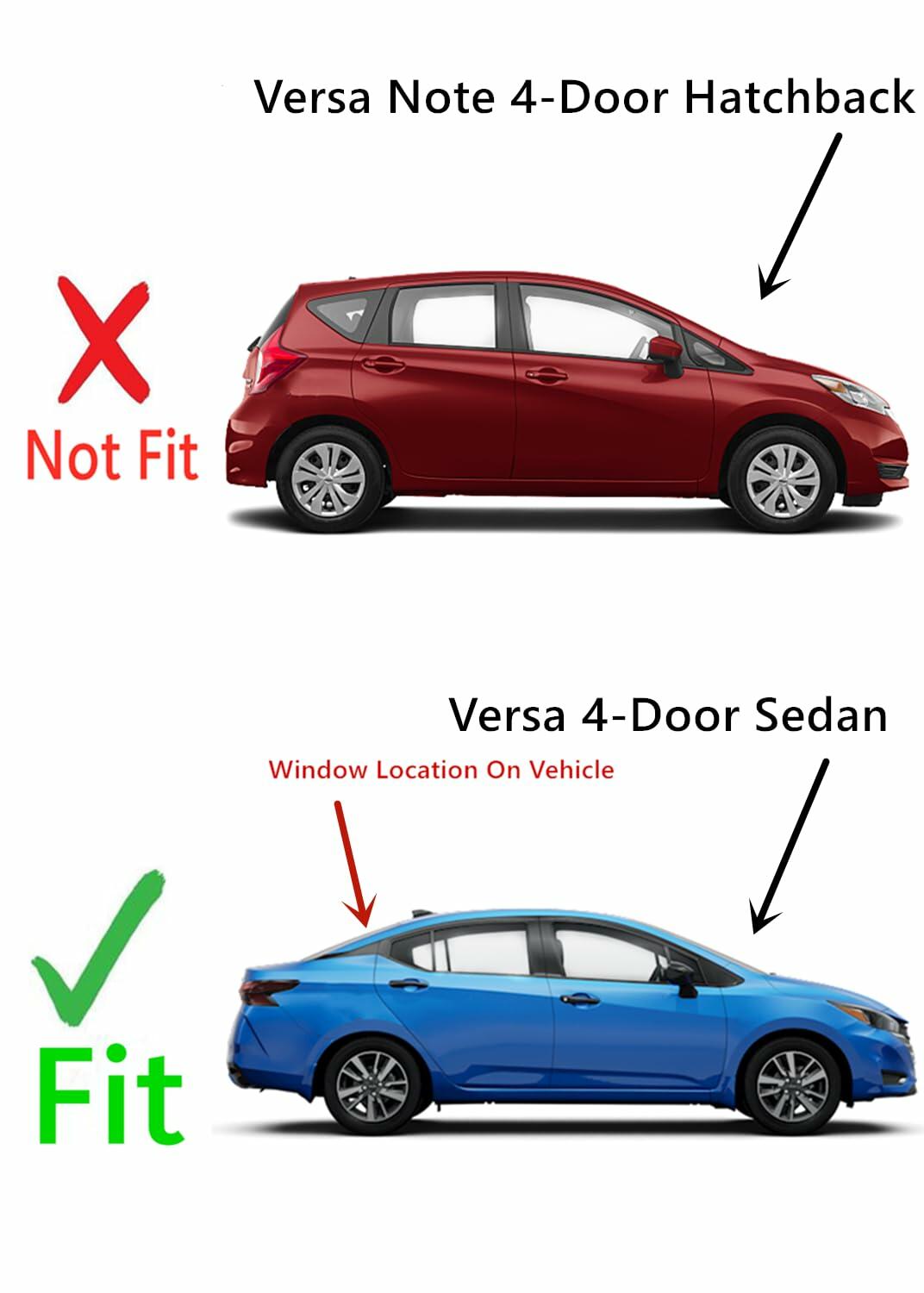 Heated Back Window Back Glass Compatible with Nissan Versa 4 Door Sedan 2012-2019 Models