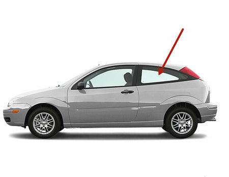 Driver Left Side Quarter Glass Quarter Window Compatible with Ford Focus 2 Door Hatchback 2000-2007 Models