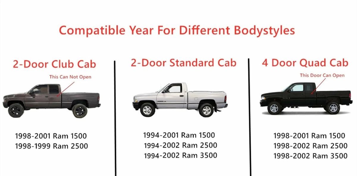 Manual Sliding Back Window Glass Back Slider Compatible with Dodge Ram 1500 Pickup 1994-1997 2 Door Standard Cab Models Only / 1500 1998-2001 All Models / 2500 3500 1994-2002 All Models