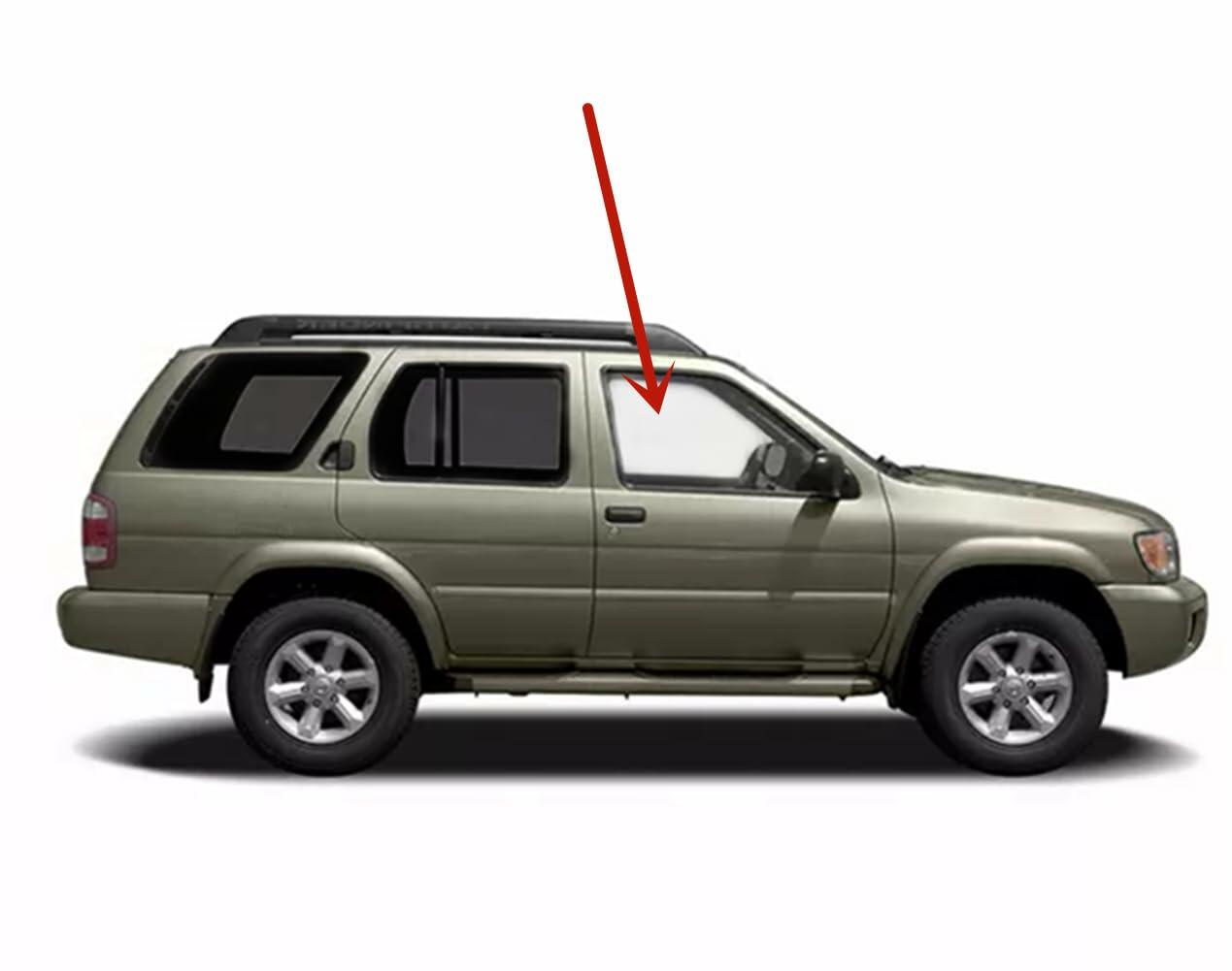 Passenger Right Side Front Door Window Door Glass Compatible with Nissan Pathfinder/Infiniti QX4 1996-2004 Models (Not For Pathfinder Armada)