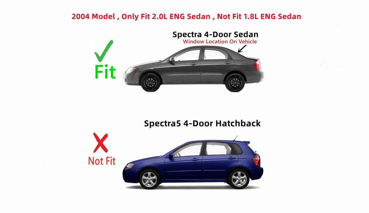 Heated Back Window Back Glass Compatible with Kia Spectra 2005-2009 / Spectra 2.0L 2004 4 Door Sedan Models