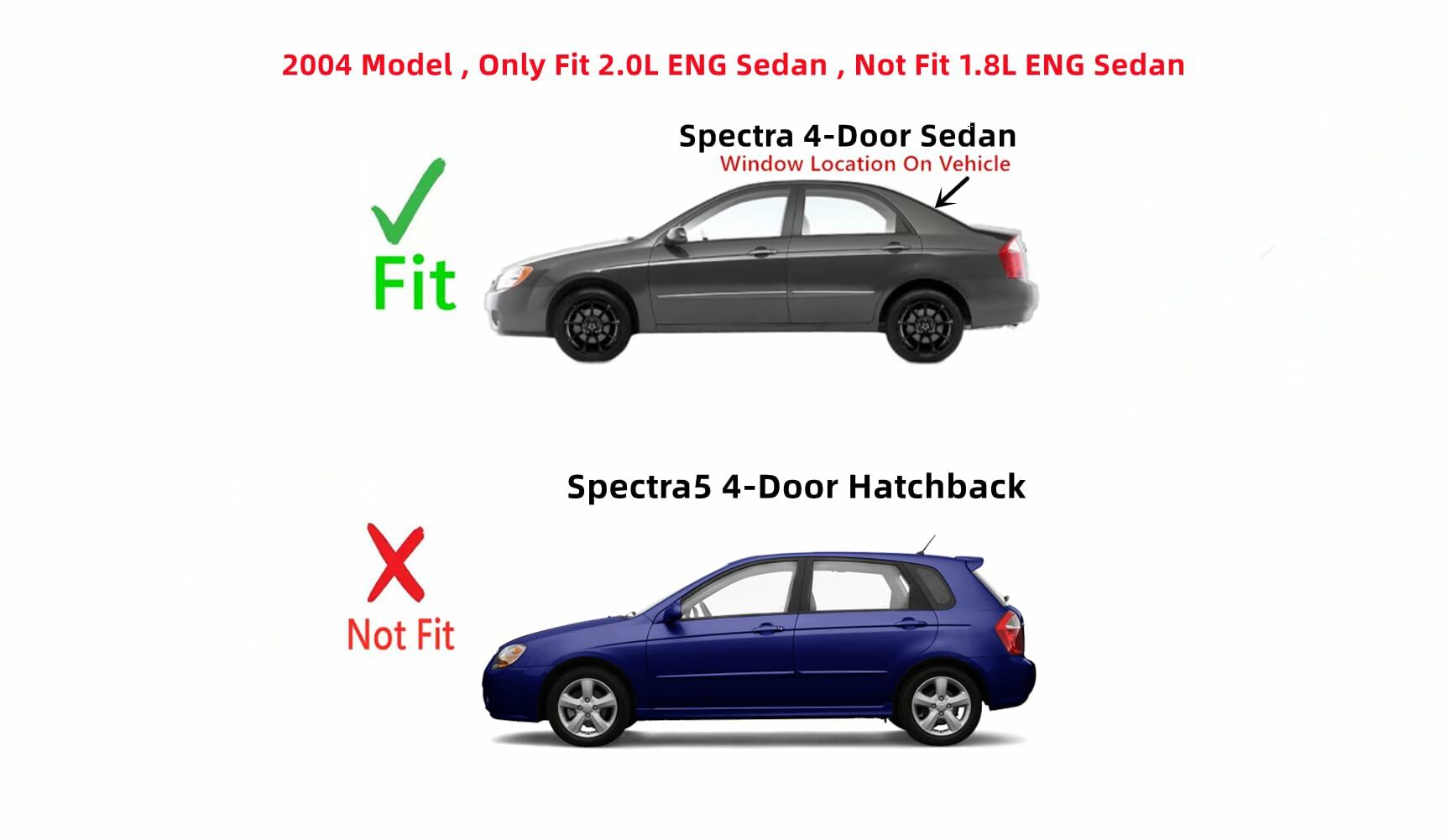 Heated Back Window Back Glass Compatible with Kia Spectra 2005-2009 / Spectra 2.0L 2004 4 Door Sedan Models
