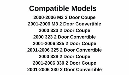 Passenger Right Side Door Window Door Glass Compatible with BMW M3 323ci 325ci 328ci 330ci 2 Door Coupe/Convertible 2000-2006 Models