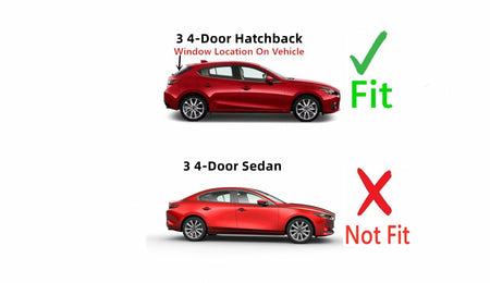 Heated Back Window Back Glass Compatible with Mazda 3 4 Door Hatchback 2014-2018 Models