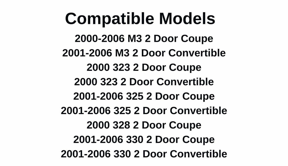 Driver Left Side Door Window Door Glass Compatible with BMW M3 323ci 325ci 328ci 330ci 2 Door Coupe/Convertible 2000-2006 Models