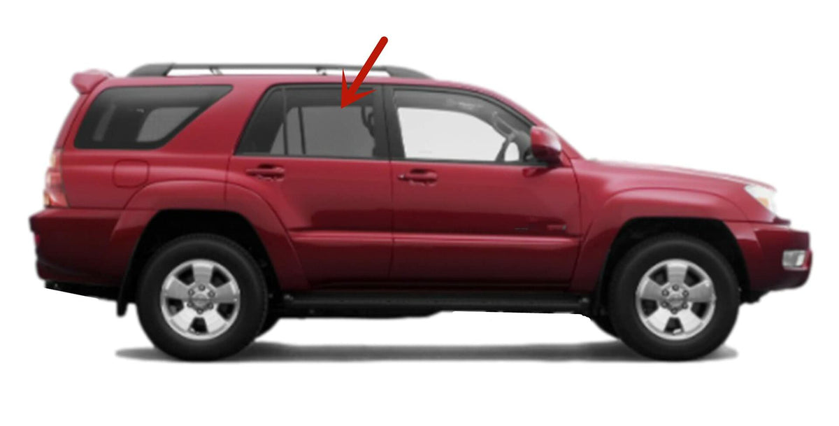 Passenger Right Side Rear Door Window Door Glass Compatible with Toyota 4Runner 2003-2009 Models