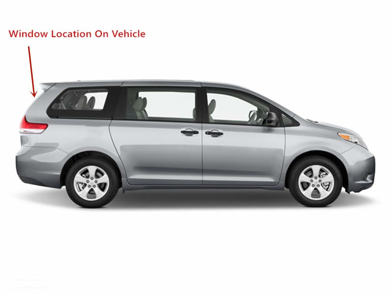 Heated Back Tailgate Window Back Glass Compatible with Toyota Sienna 2011-2020 Models
