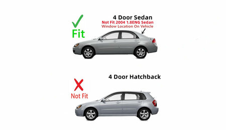 Heated Back Window Back Glass Compatible with Kia Spectra 4 Door Sedan 2005-2009 / Spectra 20.L ENG 4 Door Sedan 2004 Models