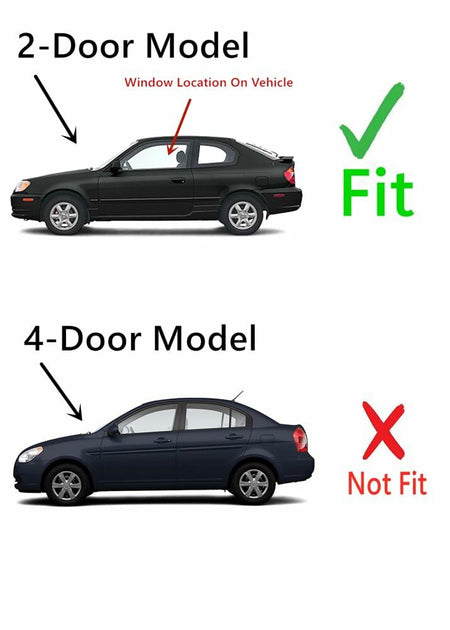 Driver Left Side Door Window Door Glass Compatible with Hyundai Accent/Dodge Verna 2 Door Hatchback 2000-2006 Models