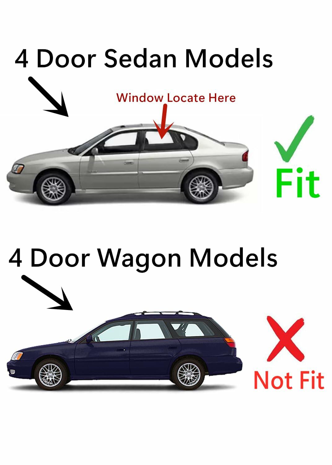 Driver Left Side Rear Door Window Door Glass Compatible with Subaru Legacy / Outback 4 Door Sedan 2000-2004 Models