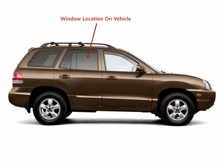 Privacy Passenger Right Side Rear Door Window Door Glass Compatible with Hyundai Santa Fe 2001-2006 Models