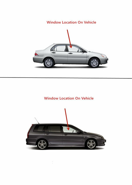 Passenger Right Side Front Door Window Door Glass Compatible with Mitsubishi Lancer 2002-2007 Models