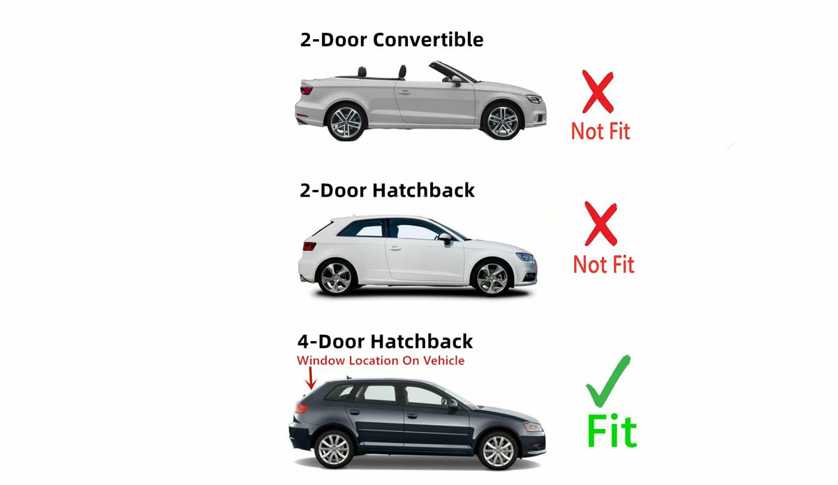 Heated Back Tailgate Window Back Glass Compatible with Audi A3 2005-2013 Models (4 Door Hatchback Models Only)