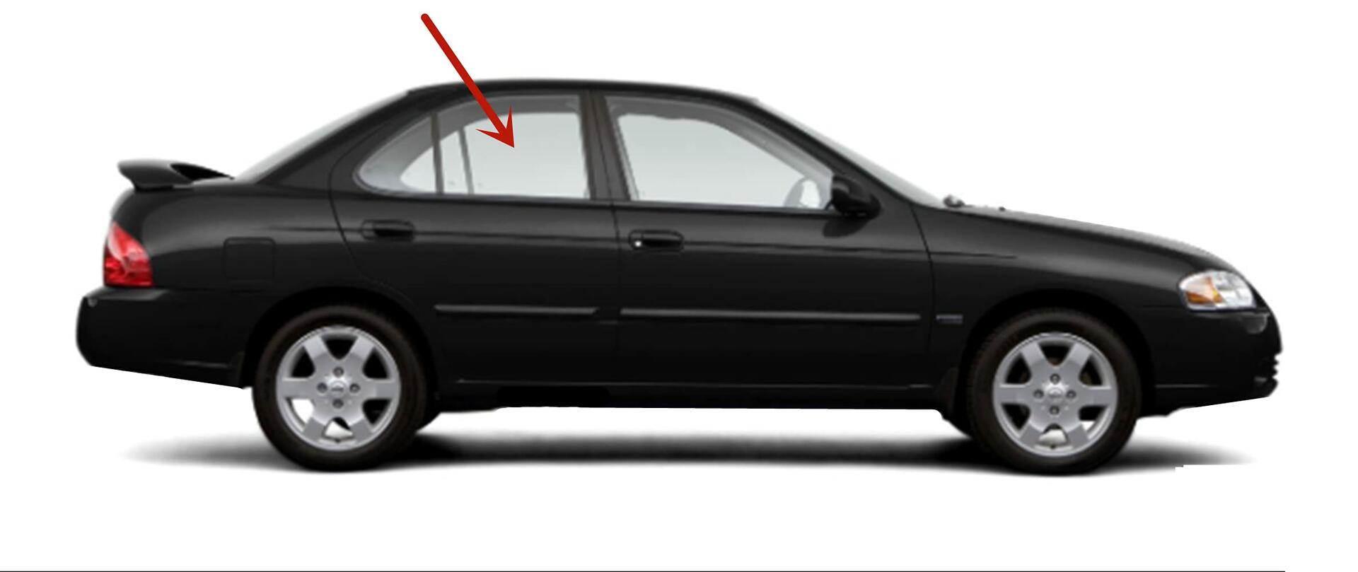 Passenger Right Side Rear Door Window Door Glass Compatible with Nissan Sentra 4 Door Sedan 2000-2006 Models