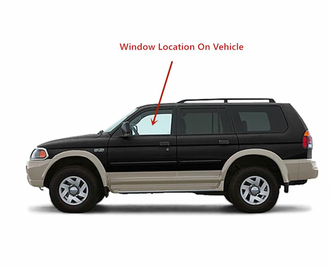 Driver Left Side Front Door Window Door Glass Compatible with Mitsubishi Montero 2001-2006 Models