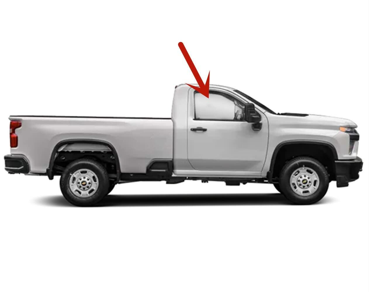 Tempered Passenger Right Side Door Window Door Glass Compatible with Chevrolet Silverado 2500 3500 2020-2025 GMC Sierra 2500 3500 2020-2026 2-Door Standard Cab Pickup Models