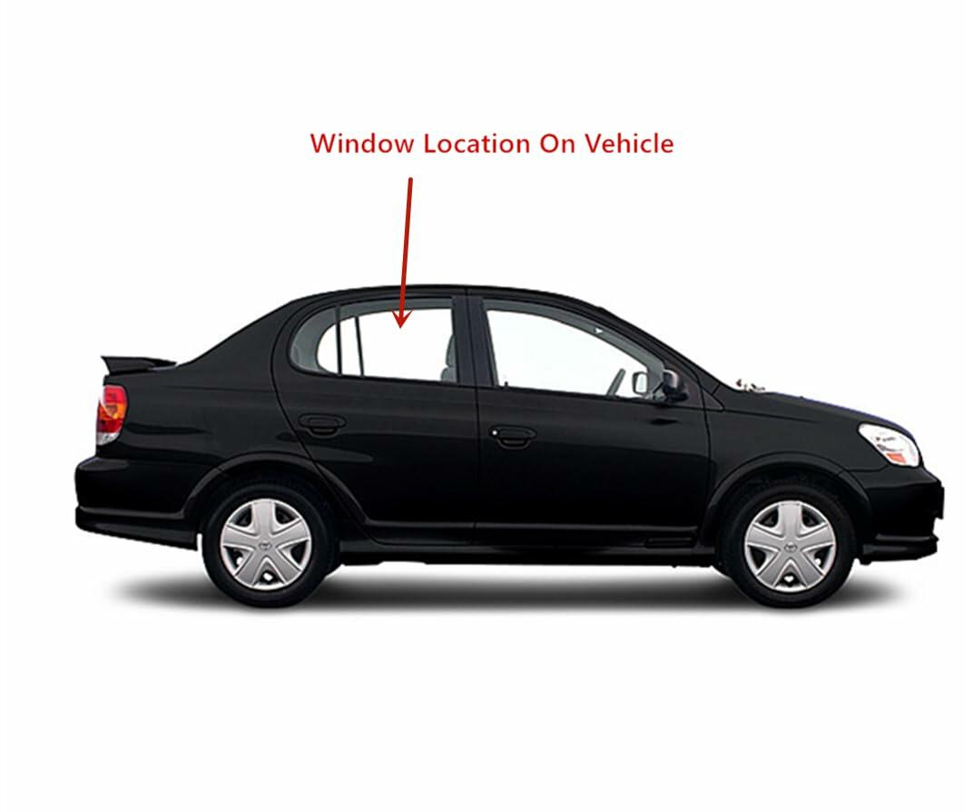 Passenger Right Side Rear Door Window Door Glass Compatible with Toyota Echo 4 Door Sedan 2000-2005 Models