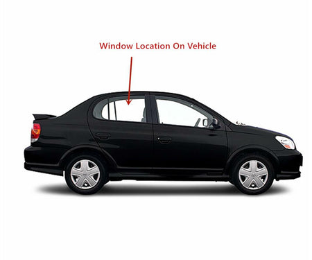 Passenger Right Side Rear Door Window Door Glass Compatible with Toyota Echo 4 Door Sedan 2000-2005 Models