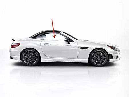 Tempered Glass Only Passenger Right Side Door Window Door Glass Compatible with Mercedes Benz SLK250 SLK300 SLK350 SLK55AMG 2012-2016 Models
