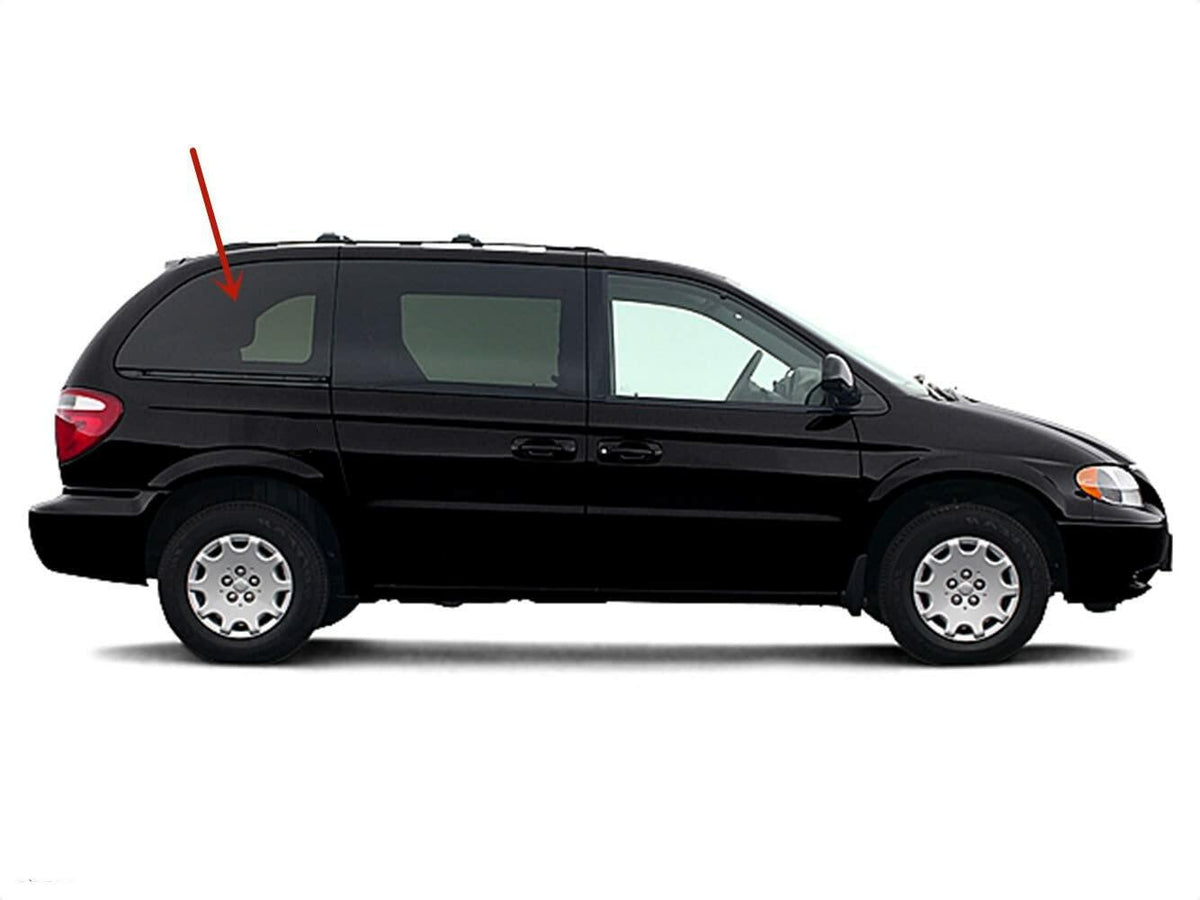 Manual Style Passenger Right Side Quarter Window Quarter Glass Compatible with Dodge Caravan 2001-2007 Models ( Not For Grand Caravan )
