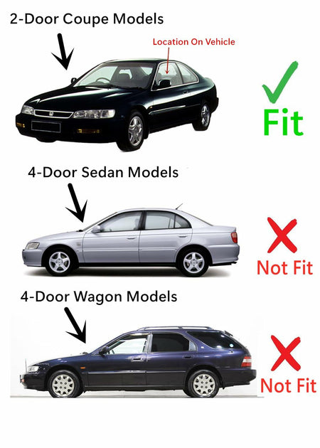 Driver Left Side Door Window Door Glass Compatible with Honda Accord 2 Door Coupe 1994-1997 Models