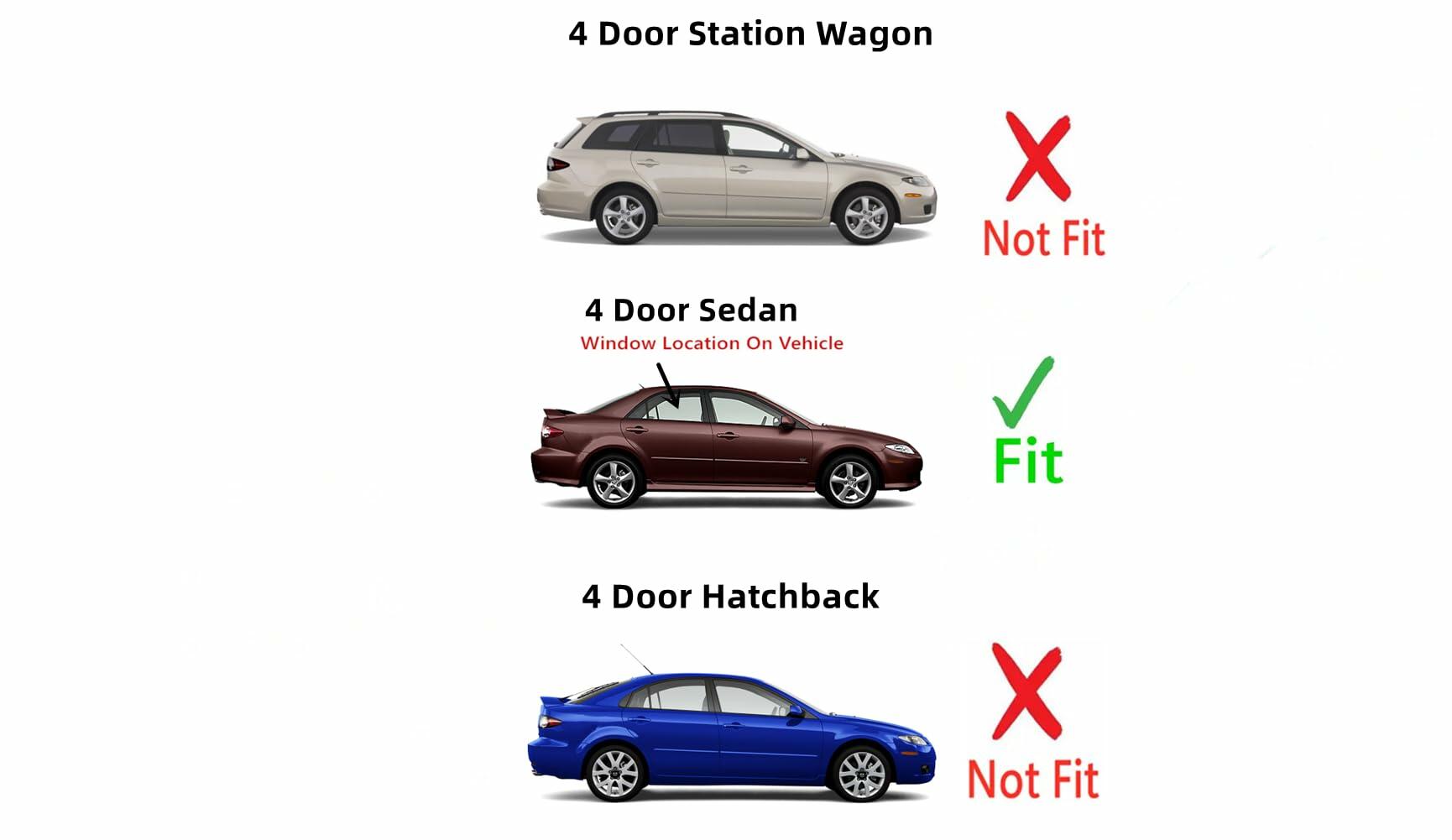 Passenger Right Side Rear Door Window Door Glass Compatible with Mazda 6 4 Door Sedan 2003-2008 Models