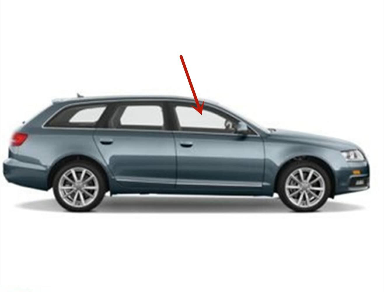 Tempered Passenger Right Side Front Door Window Door Glass Compatible with Audi A6 S6 2006-2011 All Models / A6 4 Door Sedan 2005