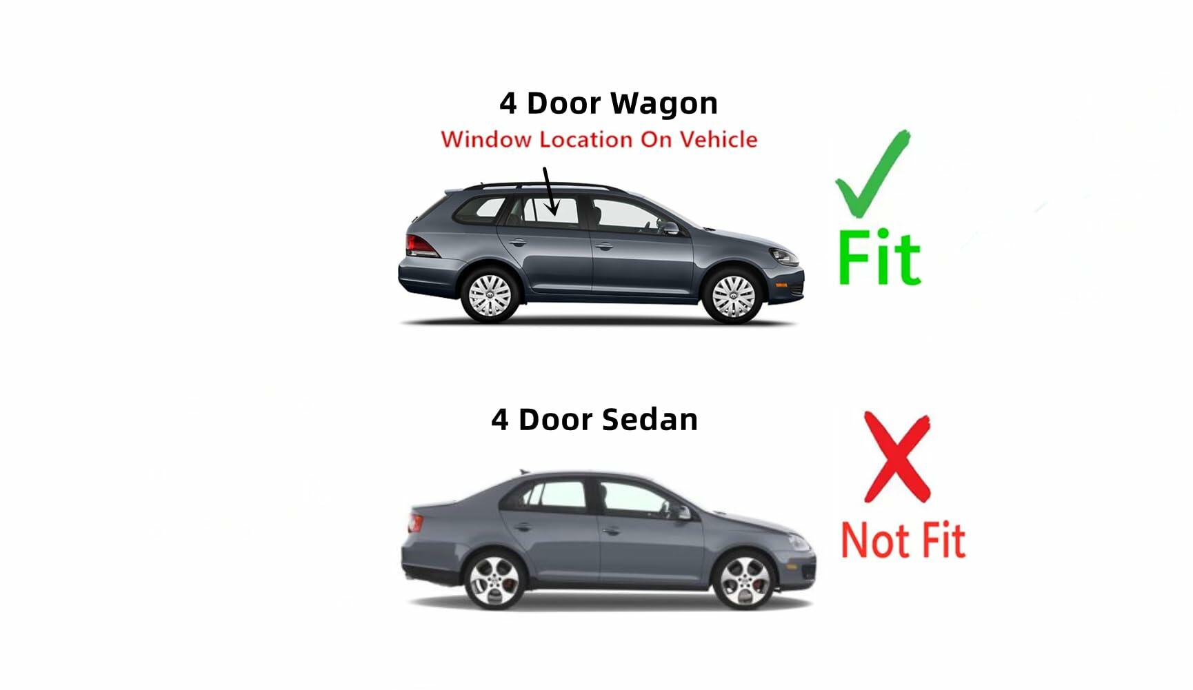 Passenger Right Side Rear Door Window Door Glass Compatible with Volkswagen Jetta 4 Door Wagon 2008-2014 Models