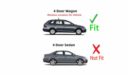 Passenger Right Side Rear Door Window Door Glass Compatible with Volkswagen Jetta 4 Door Wagon 2008-2014 Models