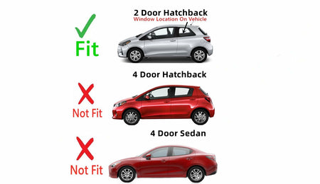 Driver Left Side Quarter Glass Quarter Window Compatible with Toyota Yaris 2 Door Hatchback 2012-2019 Models