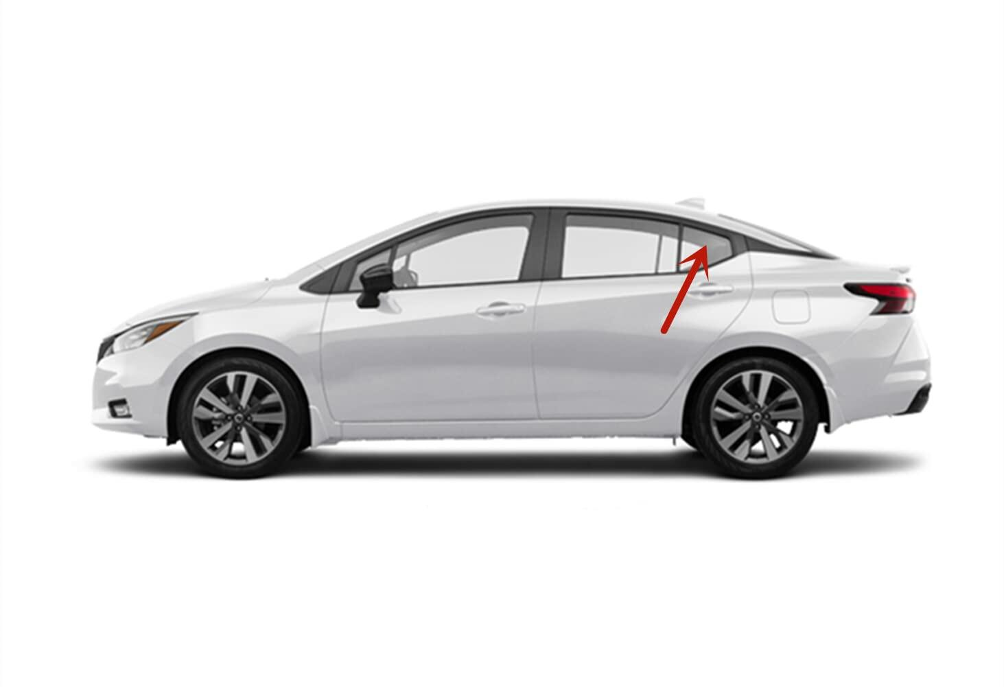 Driver Left Side Rear Vent Window Vent Glass Compatible With Nissan Versa 2020-2025 Models