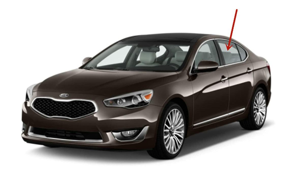 Driver Left Side Rear Door Window Door Glass Compatible with Kia Cadenza 2014-2016 Models