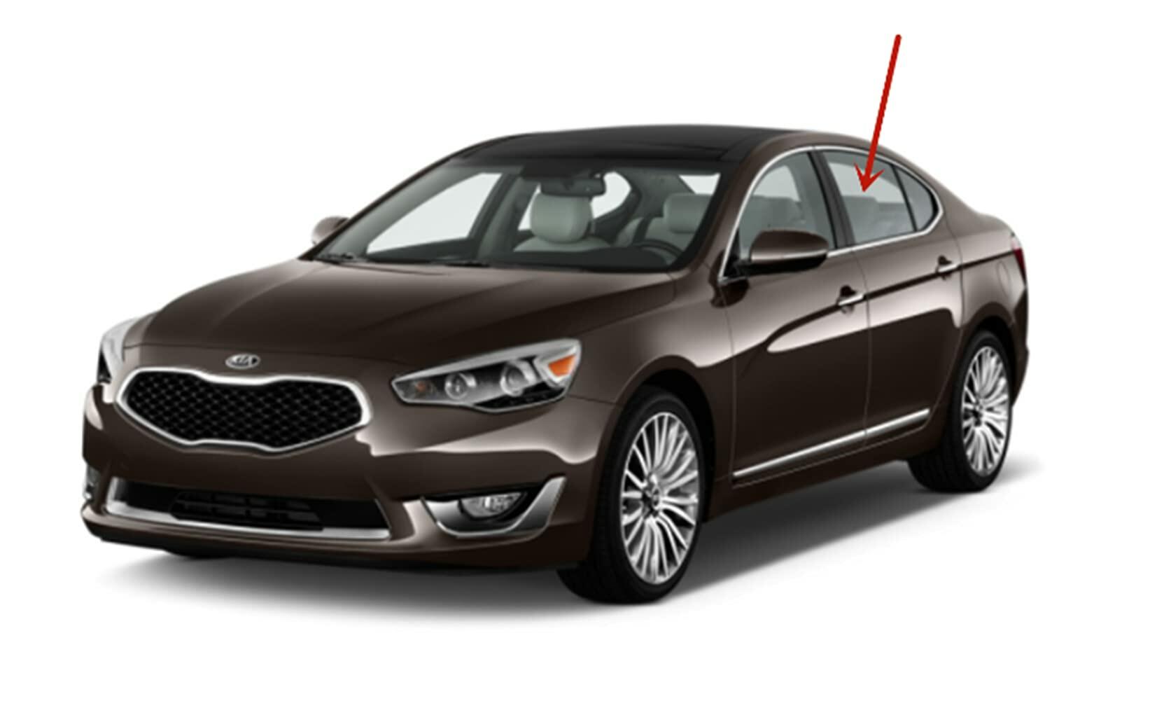 Driver Left Side Rear Door Window Door Glass Compatible with Kia Cadenza 2014-2016 Models