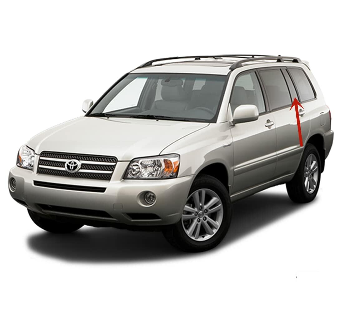Driver Left Side Rear Vent Window Vent Glass Compatible with Toyota Highlander 2001-2007 Models