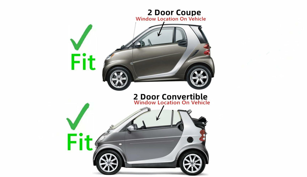 Driver Left Side Door Window Door Glass Compatible with Smart fortwo 2008-2015 Models