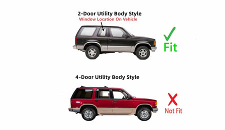 Driver Left Side Window Side Glass Compatible with Ford Explorer/Mazda Navajo 2 Door Utility 1991-1997 Models