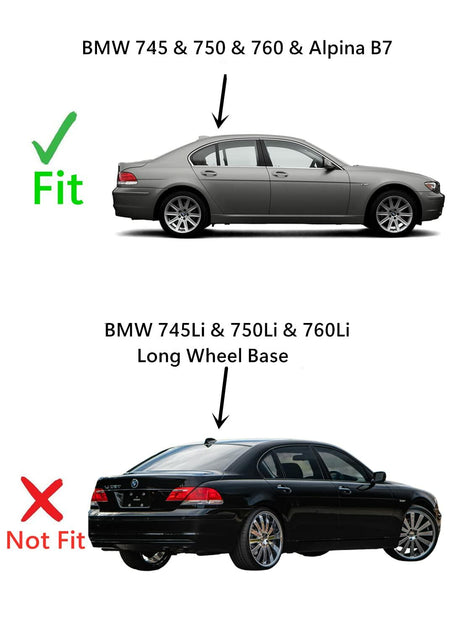 Laminated Passenger Right Side Rear Door Window Glass Compatible with BMW 745i 750i 760i / Alpina B7 2002-2008 Models (Not For 745Li 750Li 760Li Long Wheel Base)
