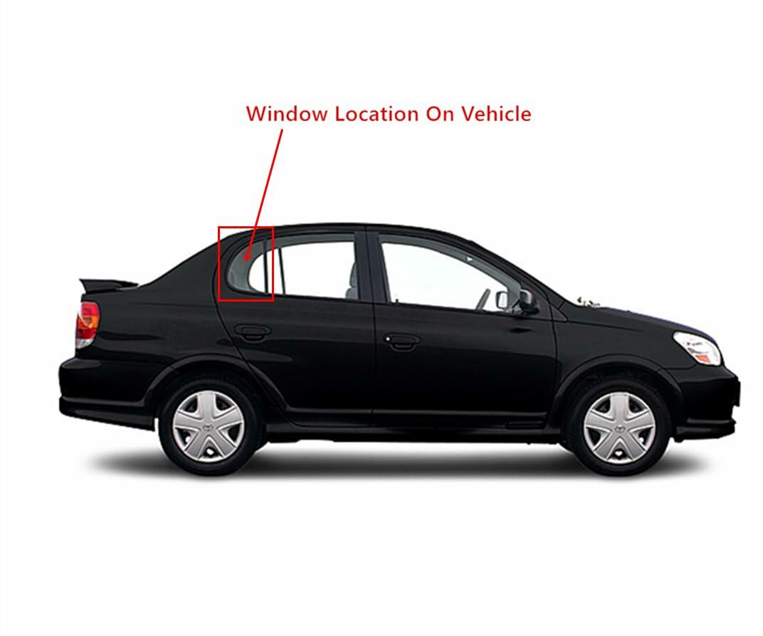 Passenger Right Side Rear Vent Window Vent Glass Compatible with Toyota Echo 4 Door Sedan 2000-2005 Models