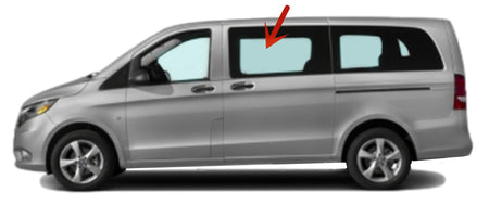 OEM Stationary Driver Left Side Rear Sliding Door Window Door Glass Compatible with Mercedes Benz Metris 2015-2023 Models