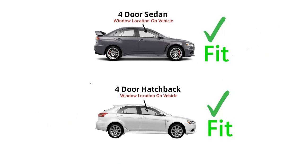 Passenger Right Side Front Door Window Door Glass Compatible with Mitsubishi Lancer 2008-2018 Models