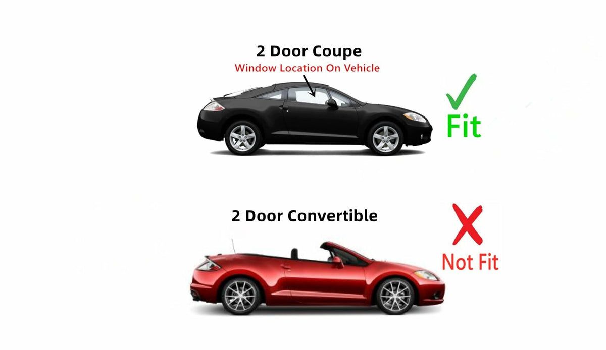 Passenger Right Side Door Window Door Glass Compatible with Mitsubishi Eclipse 2 Door Coupe 2006-2012 Models