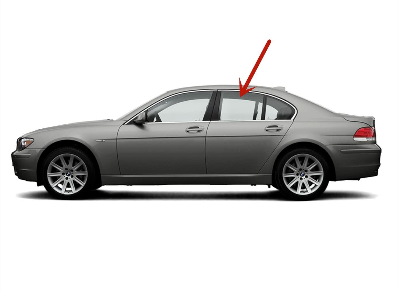 Laminated Driver Left Side Rear Door Window Glass Compatible with BMW 745i 750i 760i / Alpina B7 2002-2008 Models (Not For 745Li 750Li 760Li Long Wheel Base)